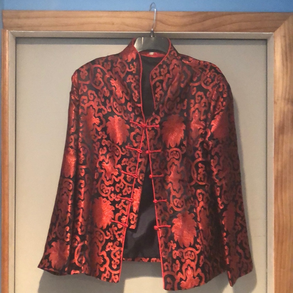 Decorative global and traditional jacket red and black